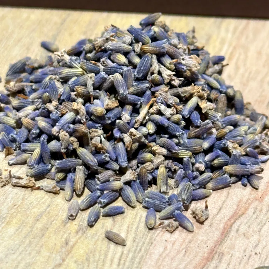 A pile of dried lavender buds